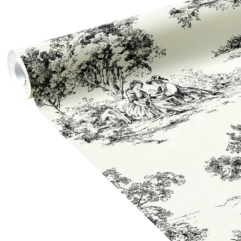 Papier peint intissé TOILE DE JOUY coloris noir