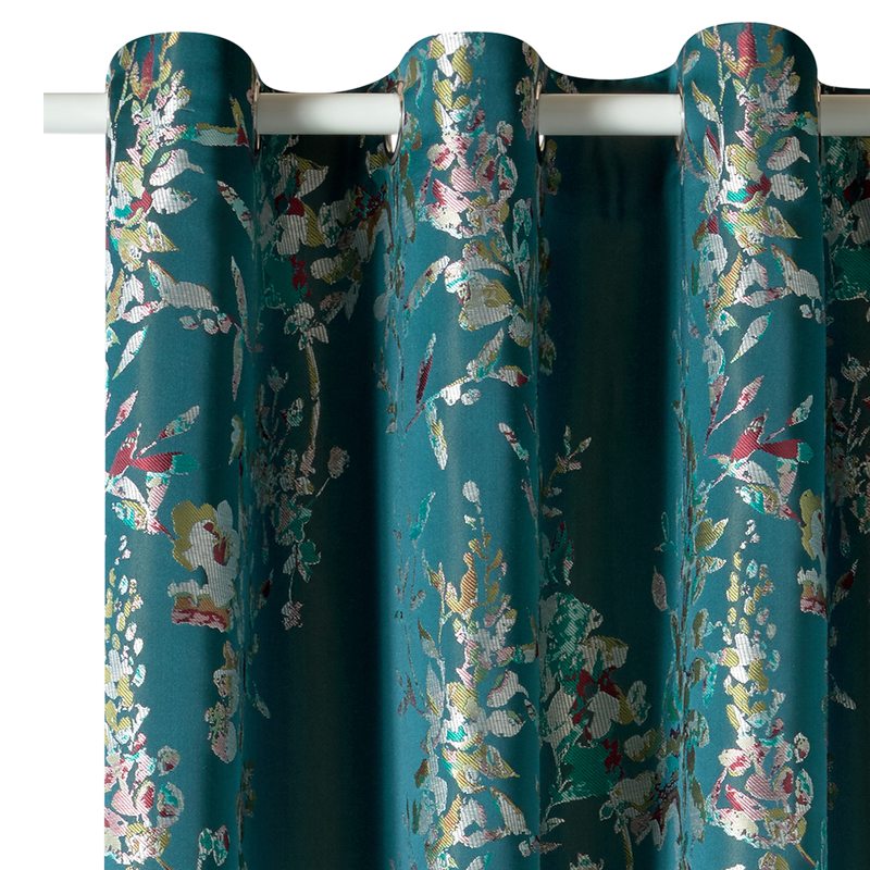 Rideau ILONA coloris bleu paon 140 x 260 cm
