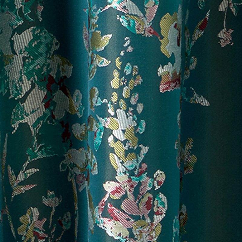 Rideau ILONA coloris bleu paon 140 x 260 cm
