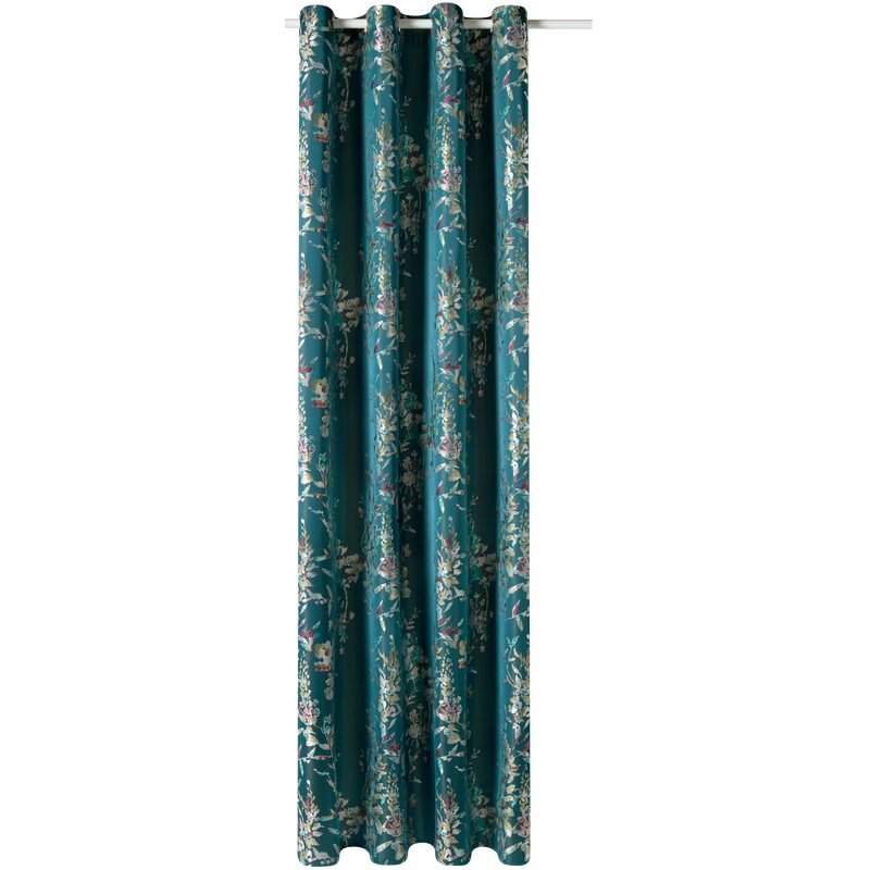 Rideau ILONA coloris bleu paon 140 x 260 cm