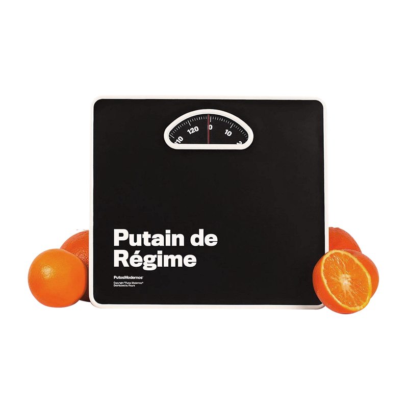Pèse personne PUTAIN DE RÉGIME coloris noir/blanc