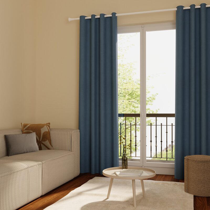 Rideau thermique KINLEY coloris bleu 140 x 260 cm