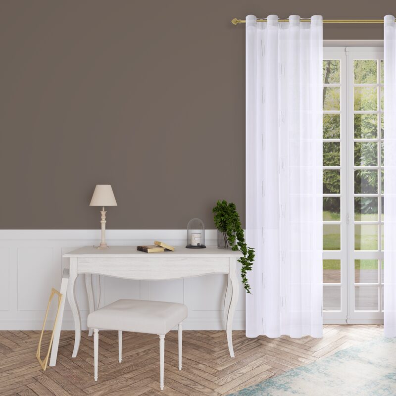 Voilage LIMA coloris gris perle 140 x 260 cm