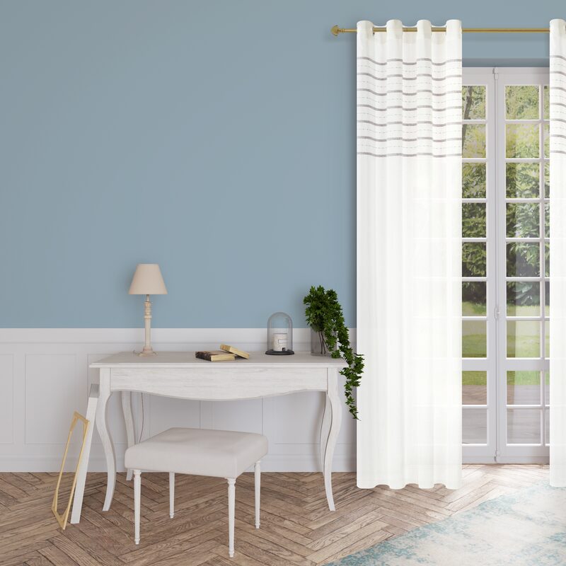 Voilage ZEN coloris gris perle 140 x 240 cm