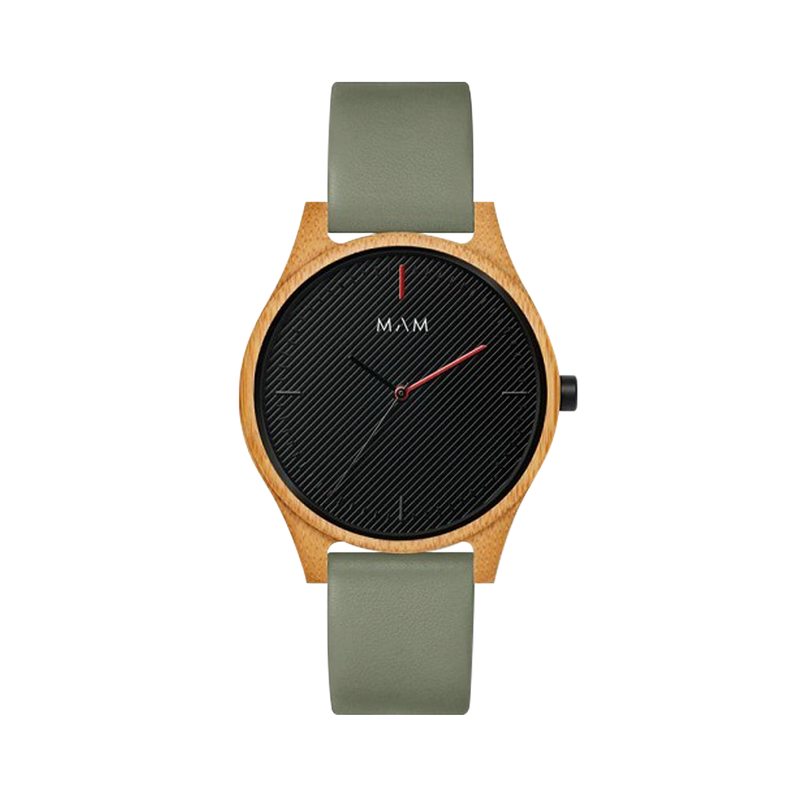 Montre ARENO 617 coloris kaki / bois