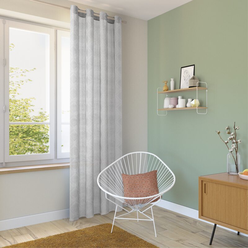 Voilage TALISMAN coloris gris perle 140 x 260 cm