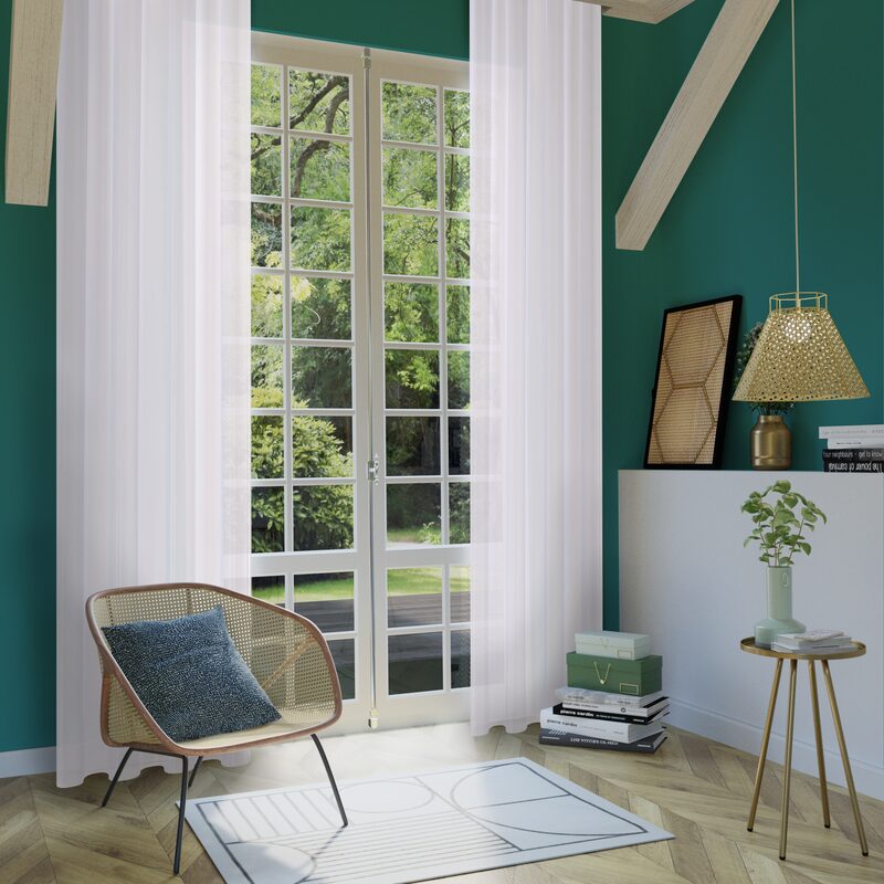 Voilage KRISTALIS coloris blanc 140 x 240 cm