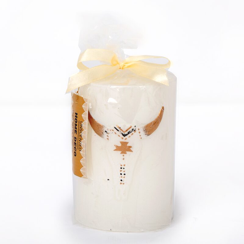 Bougie cylindrique KAYA coloris blanc