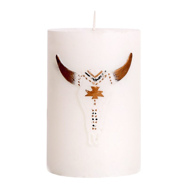 Bougie cylindrique KAYA coloris blanc