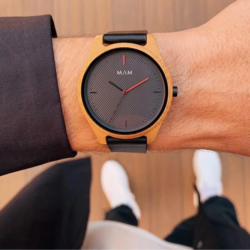 Montre ARENO 615 coloris noir / bois