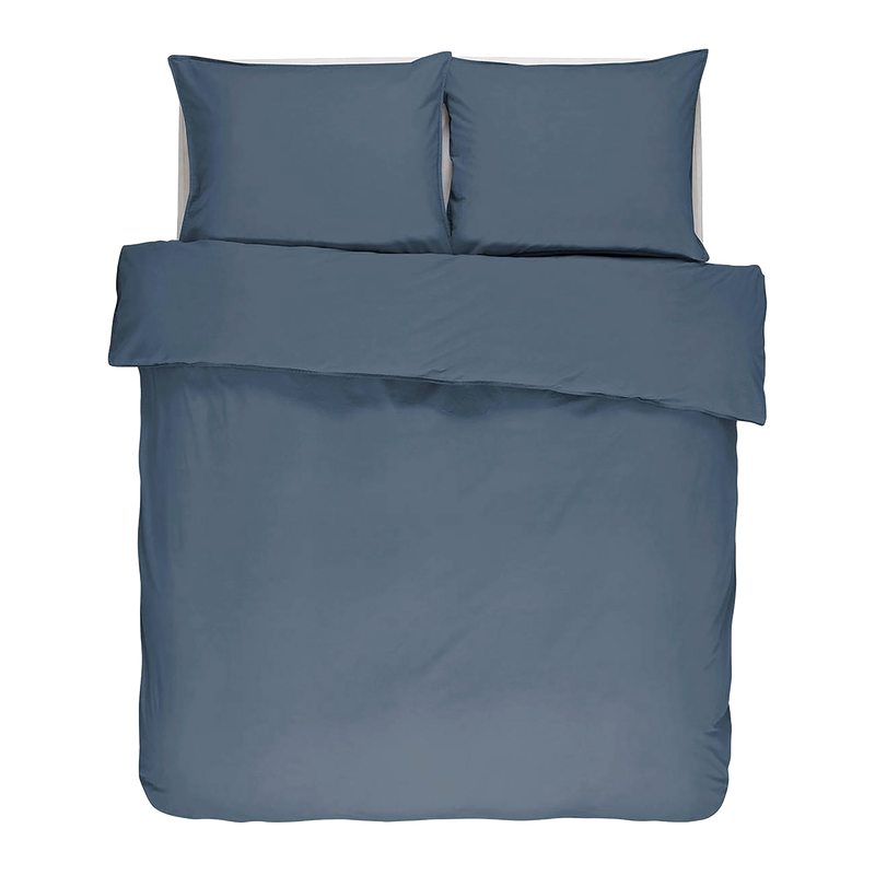 Parure de lit en coton lavé ISA coloris bleu marine 240 x 220 cm