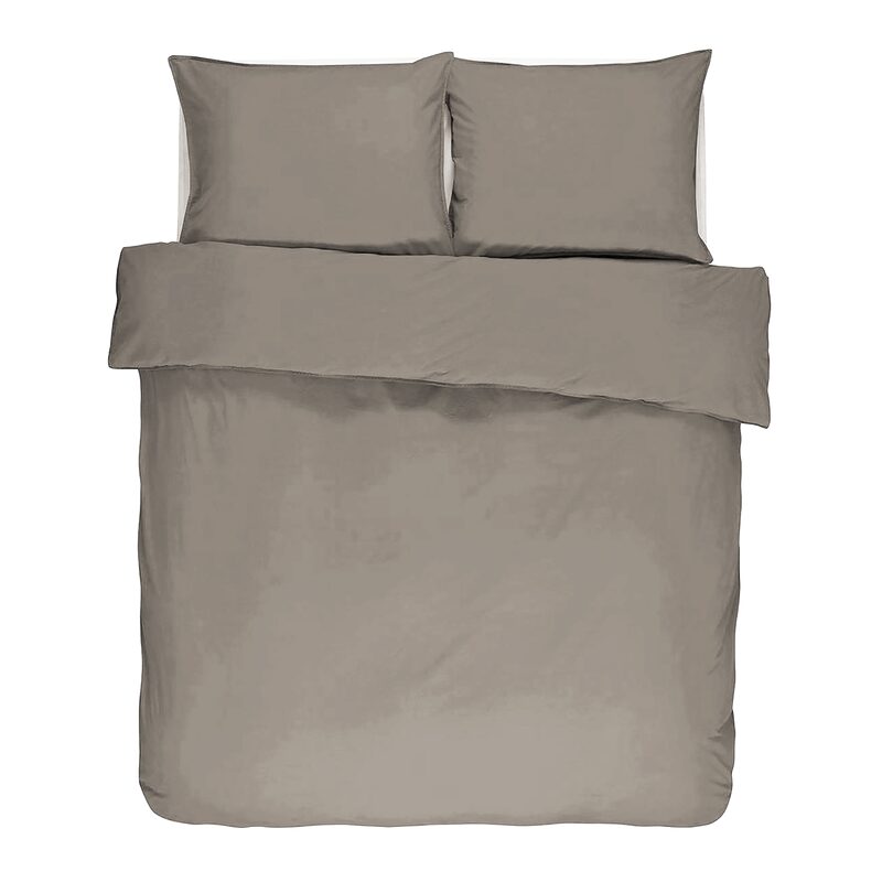 Parure de lit en coton lavé ISA coloris taupe 240 x 220 cm