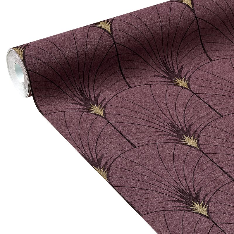 Papier peint intissé WILMINGTON coloris lie de vin