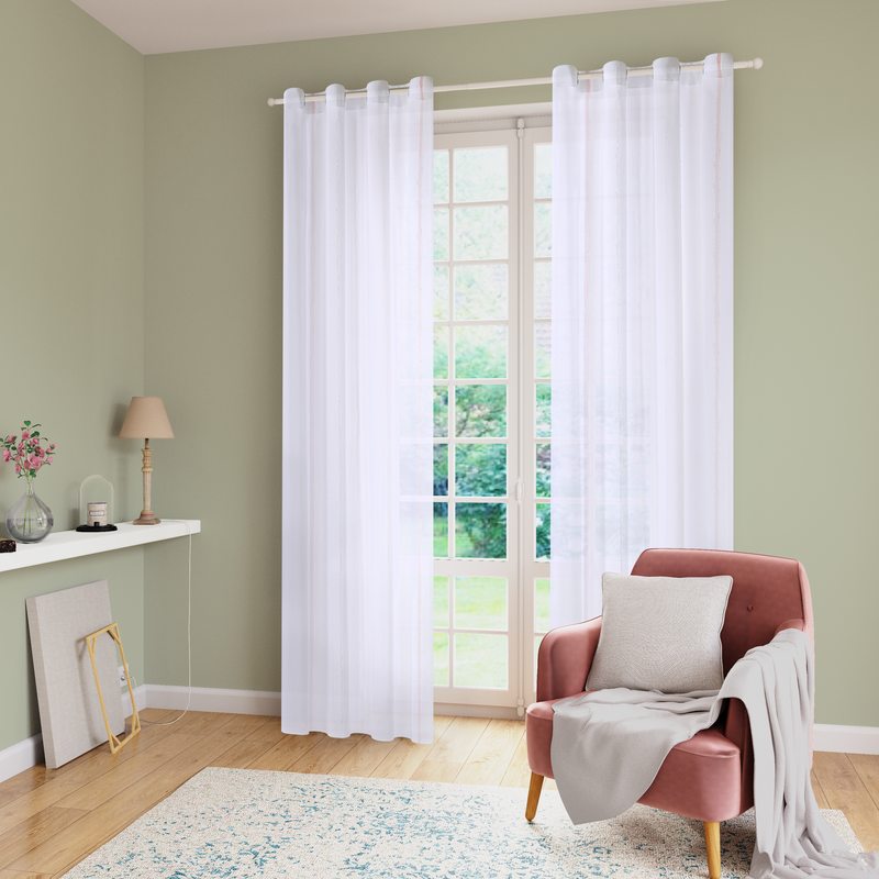 Voilage AMULETTE coloris rose blush 140 x 260 cm
