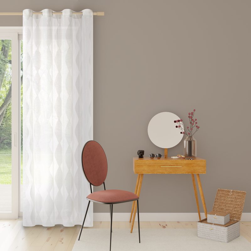 Voilage WAVY coloris blanc 140 x 260 cm