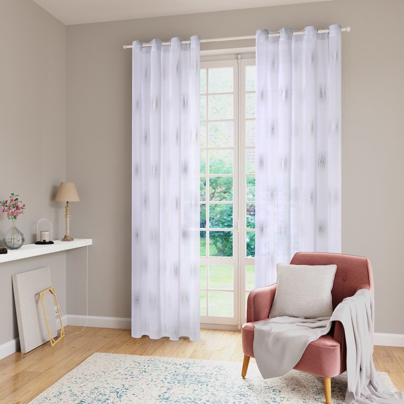 Voilage CIRCOLO coloris argent 140 x 240 cm