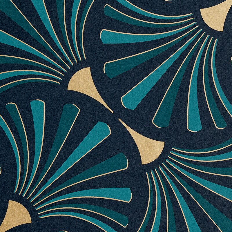 Papier peint intissé PANAME coloris bleu pétrole