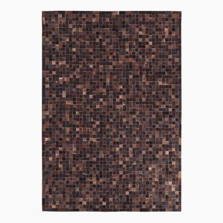 Tapis LEATHER PATCH coloris brun 140 x 200 cm