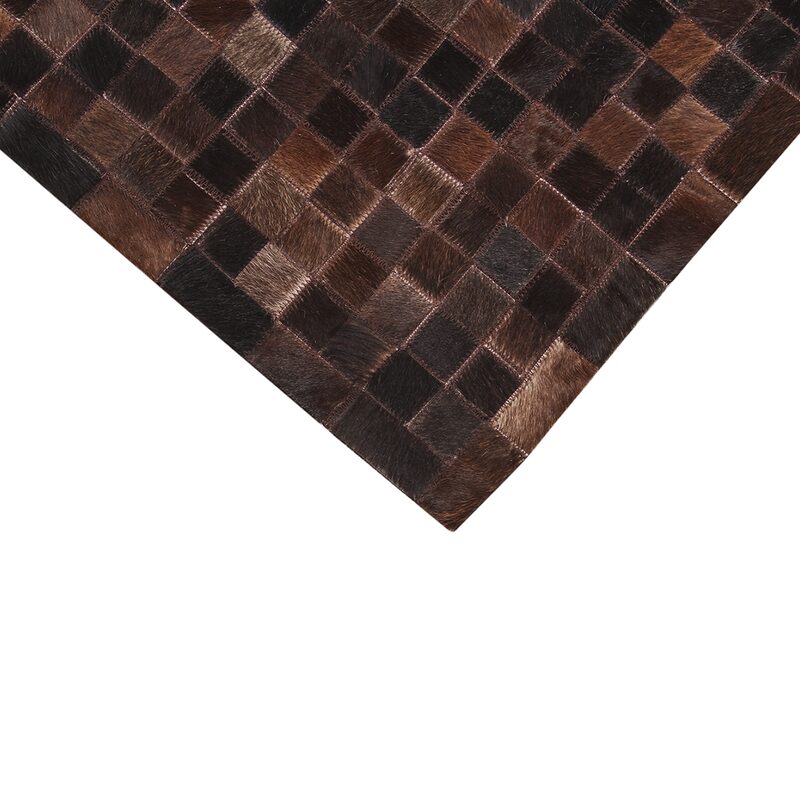 Tapis LEATHER PATCH coloris brun 140 x 200 cm