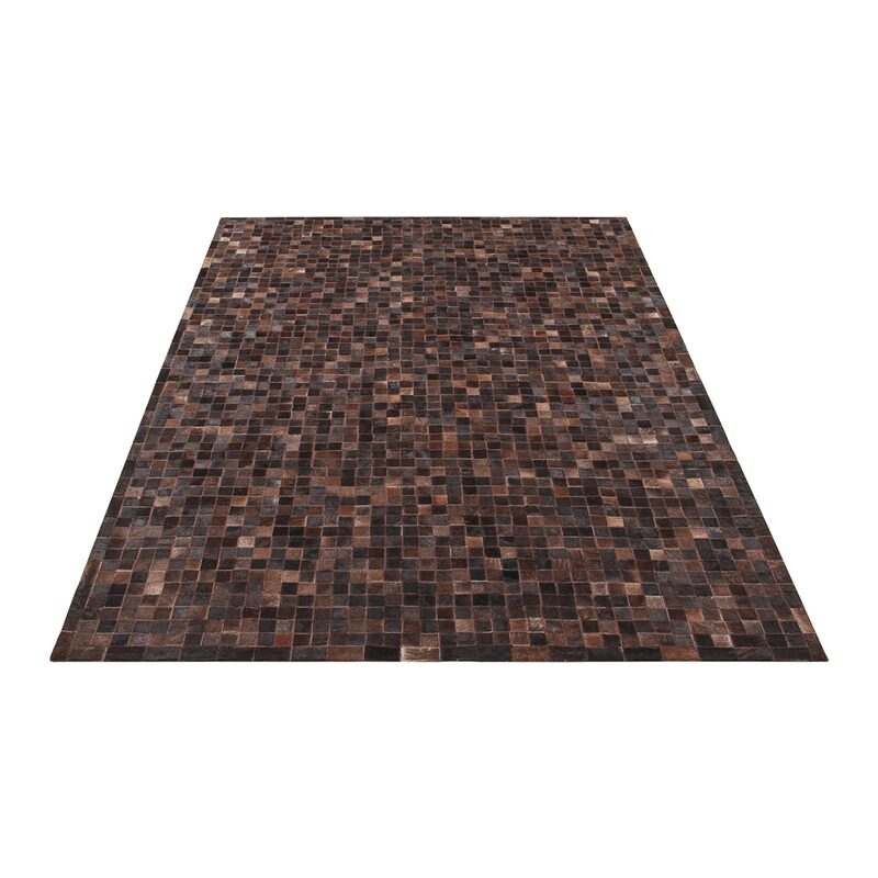 Tapis LEATHER PATCH coloris brun 140 x 200 cm