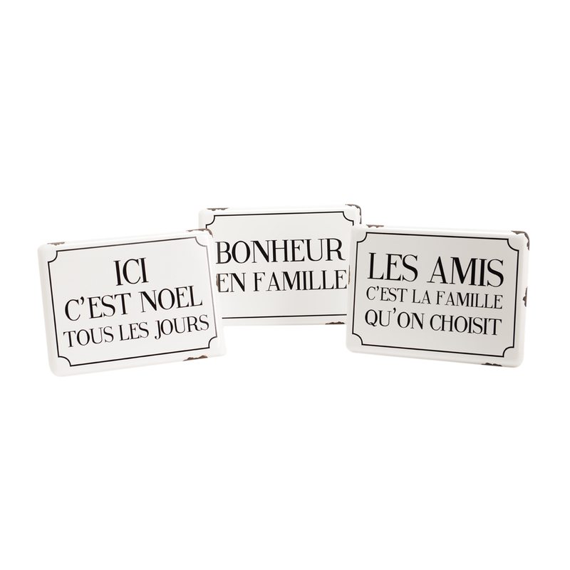 Plaque métal FAMILY TIME coloris blanc