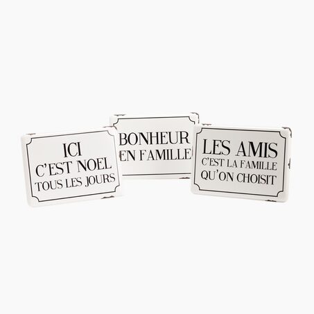 Amadeus Cades Plaque métal FAMILY TIME coloris blanc