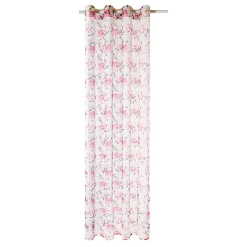 Voilage Lin DIANE coloris rose poudré 150 x 240 cm