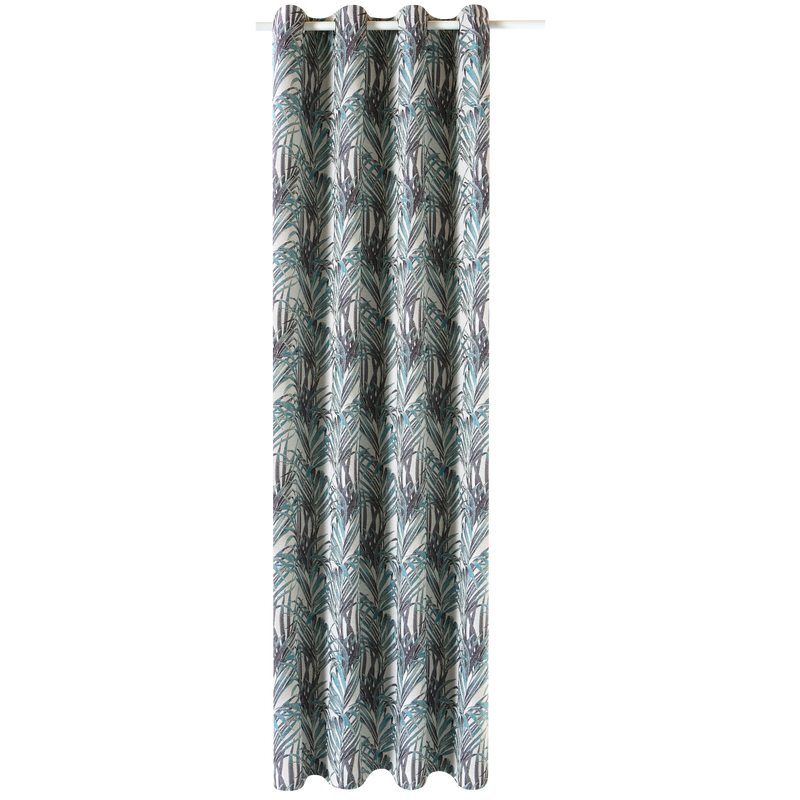 Rideau TROPICO coloris bleu nattier 135 x 250 cm