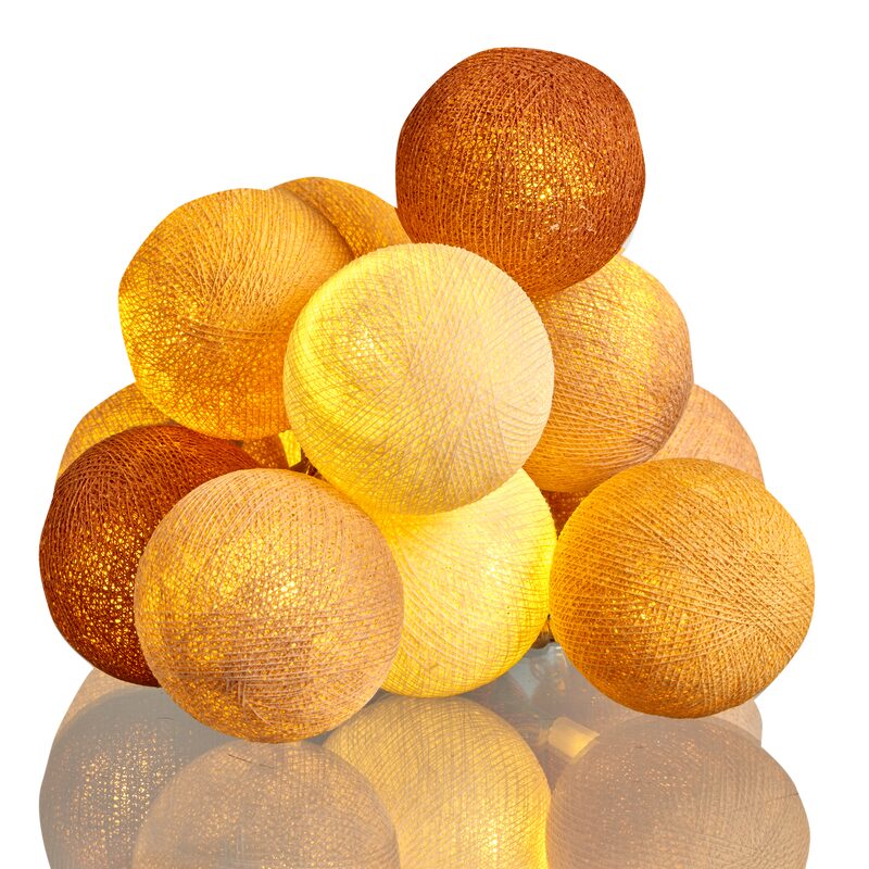 Guirlande lumineuse boule COCONUT coloris nuances de bruns