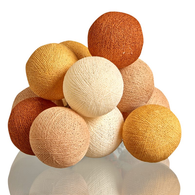 Guirlande lumineuse boule COCONUT coloris nuances de bruns