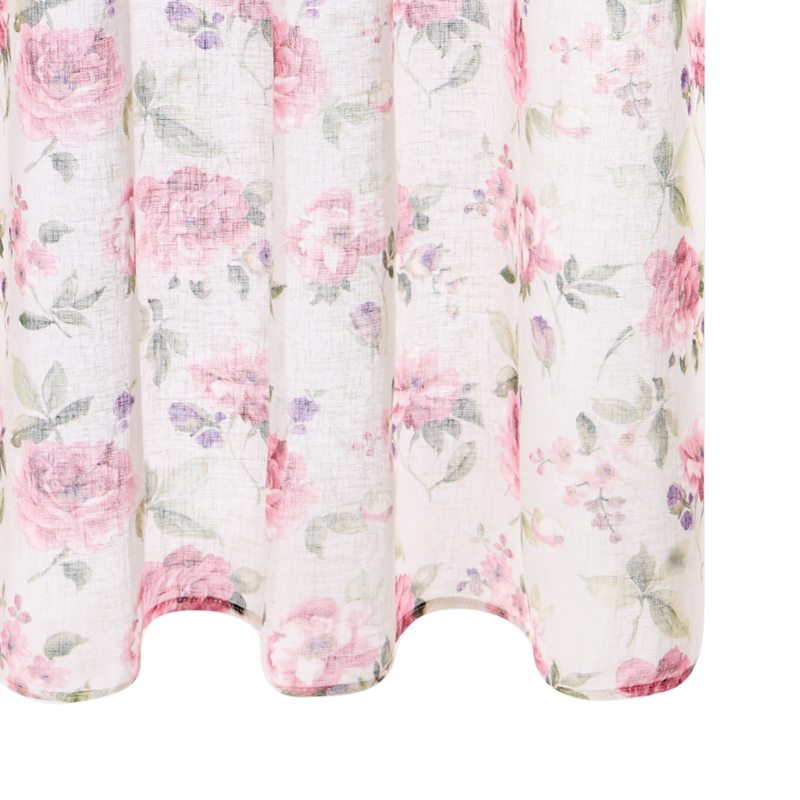 Voilage Lin DIANE coloris rose poudré 150 x 240 cm