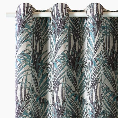 Rideau TROPICO coloris bleu nattier 135 x 250 cm
