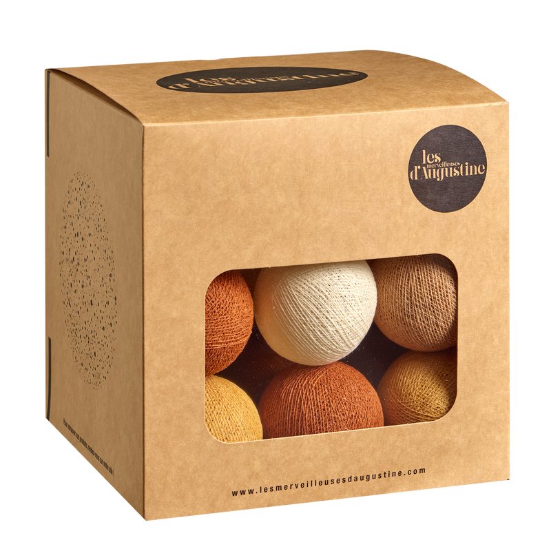 Guirlande lumineuse boule COCONUT coloris nuances de bruns