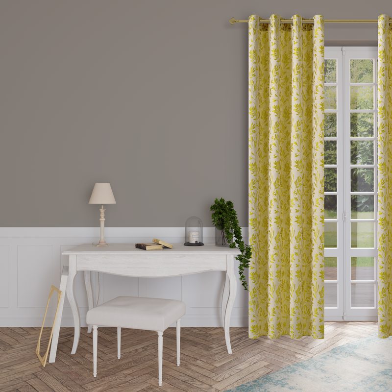 Rideau HERBIER coloris safran 140 x 260 cm
