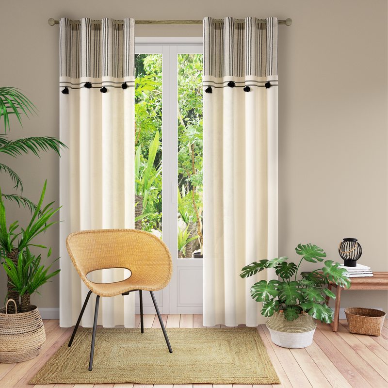 Rideau TENERE coloris noir 135 x 260 cm