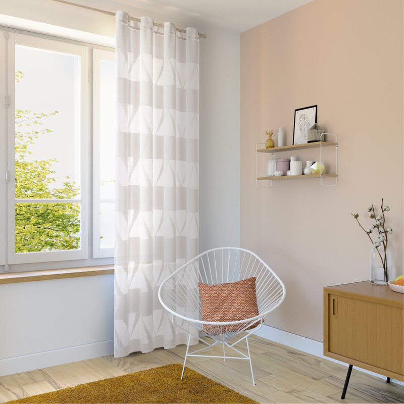 Voilage KARNAK coloris Gris clair 140 x 240 cm