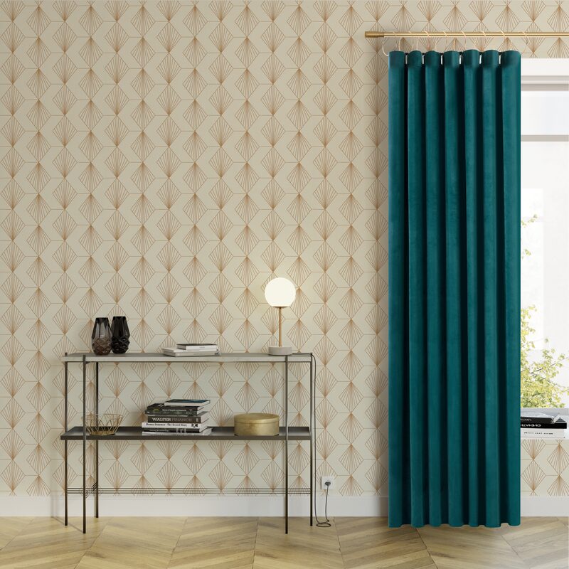 Rideau IRIBA coloris bleu paon 140 x 260 cm