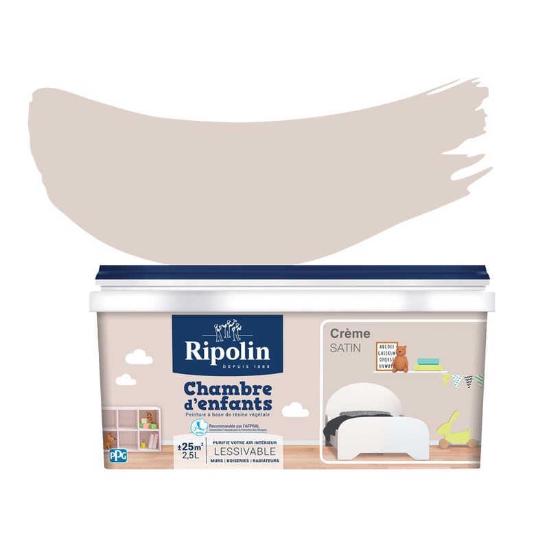 Peinture CHAMBRE D'ENFANT Acrylique crème Satiné 2,5 L