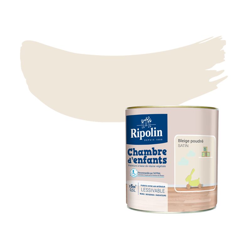 Peinture CHAMBRE D'ENFANT Acrylique beige poudré Satiné 0,5 L