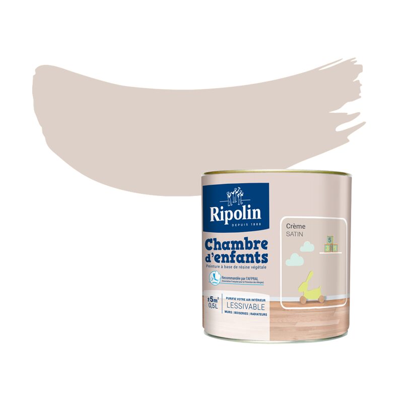 Peinture CHAMBRE D'ENFANT Acrylique crème Satiné 0,5 L