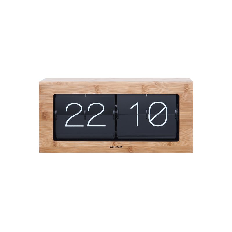 Horloge à poser BOXED FLIP coloris bambou