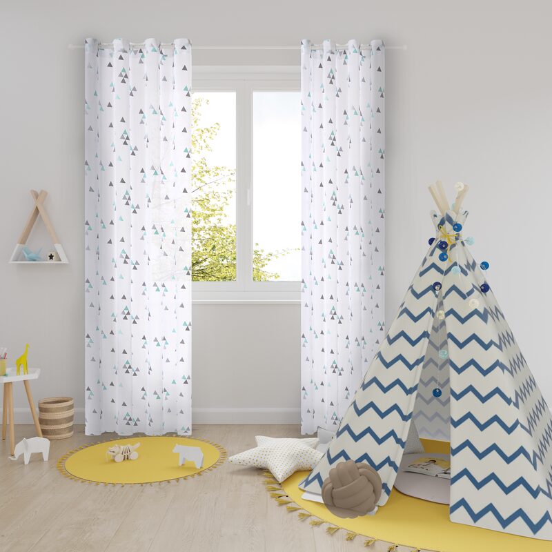 Voilage TRIO coloris turquoise 140 x 260 cm
