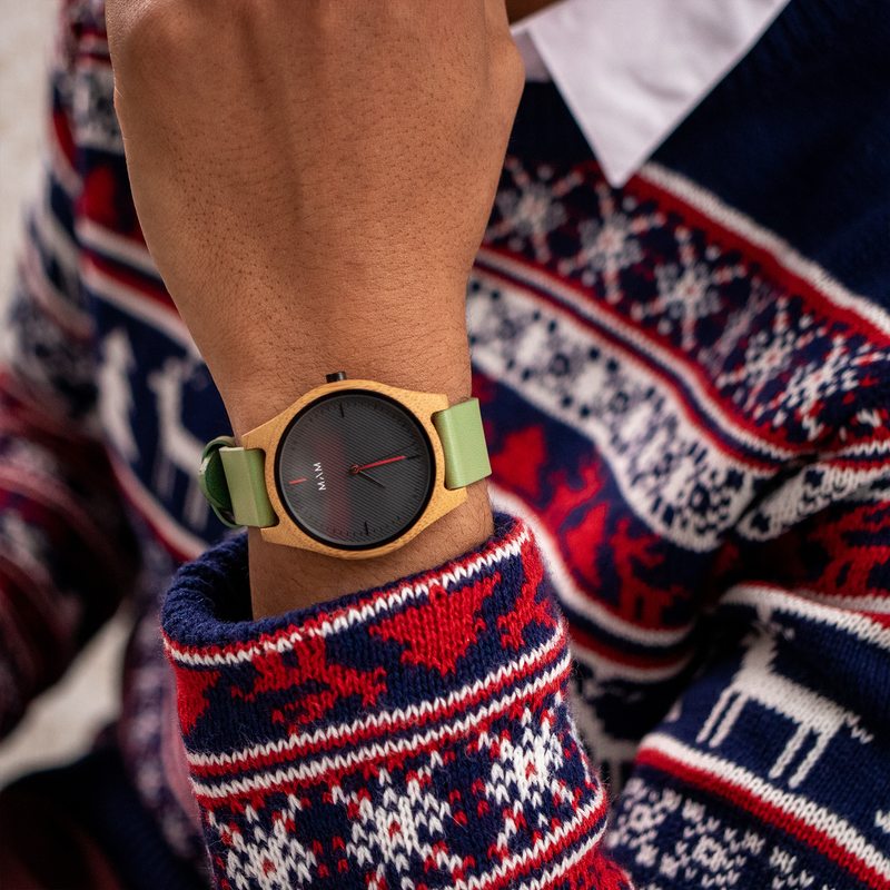 Montre ARENO 617 coloris kaki / bois