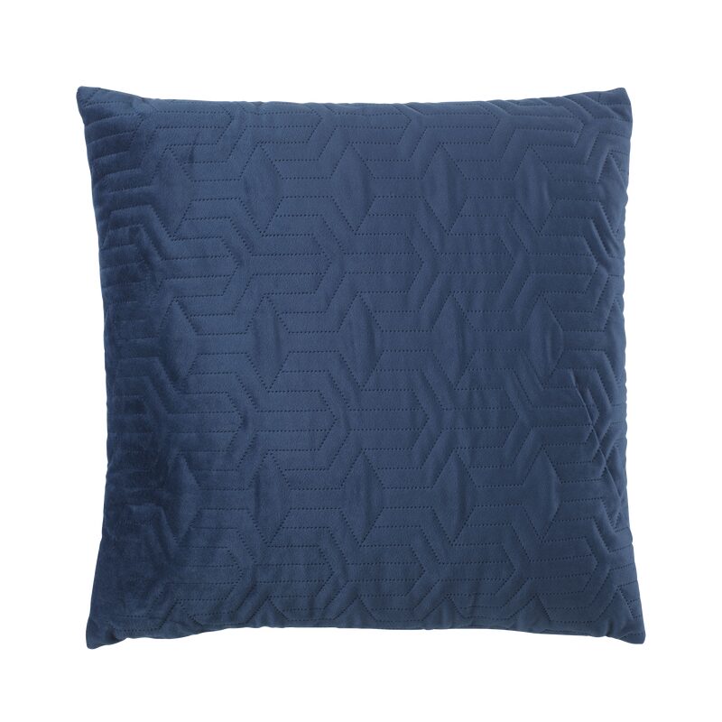 Coussin YOAN coloris bleu prusse 45 x 45 cm