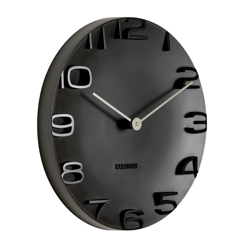 Horloge en plastique LEO coloris noir