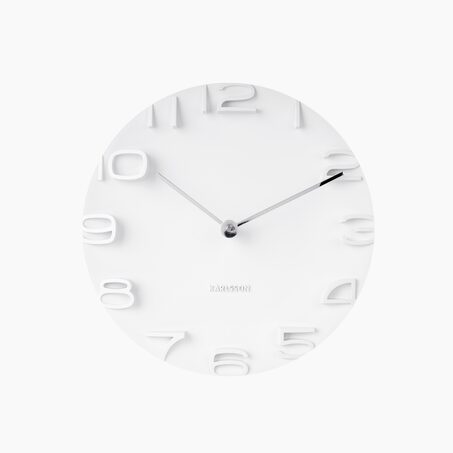 Present Time Horloge en plastique LEO coloris blanc