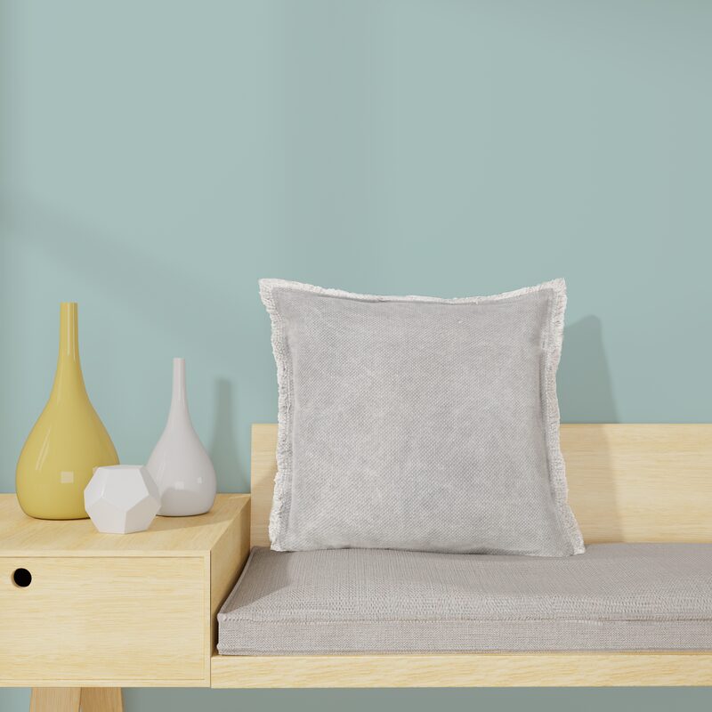 Coussin BURTA coloris bleu gris 45 x 45 cm