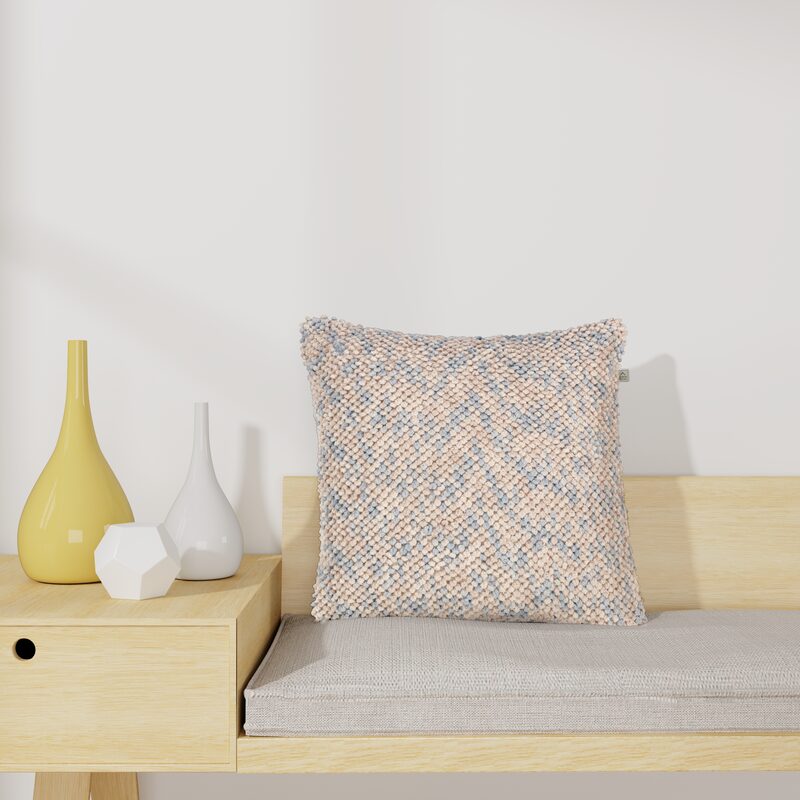 Coussin INSONDA coloris rose pastel 45 x 45 cm