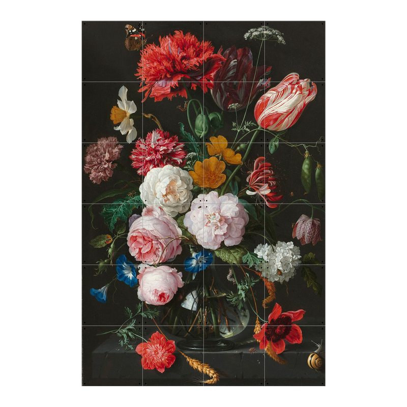 Panneau décoratif STILL LIFE WITH FLOWERS. RIJKSMUSEUM DE HEEM 80 x 120 cm