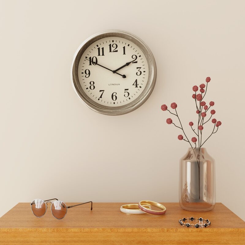 Horloge ADRIAN coloris gris brossé